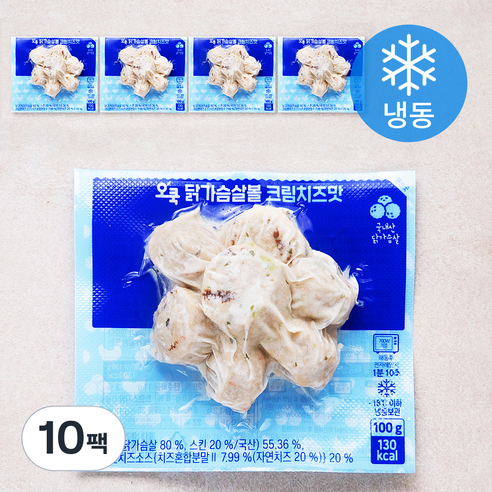 오쿡 닭가슴살볼 크림치즈맛 (냉동), 100g, 10팩