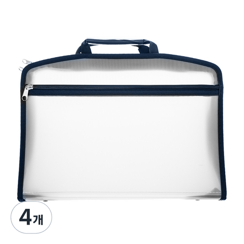 에코청운 지퍼화일 A4 5cm, 청색, 4개
