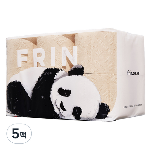 FRIN 먼지 줄인 대나무 천연펄프 3겹 화장지, 5세트, 12롤, 33m