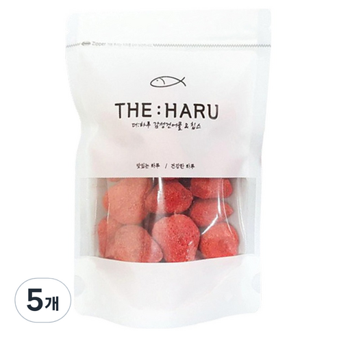 THEHARU 동결건조 딸기칩, 50g, 5개