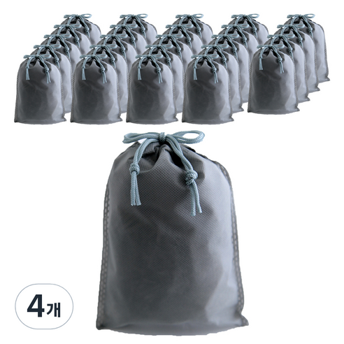 부직포 복주머니 더스트백 16 x 25 cm 25p, 그레이, 4개