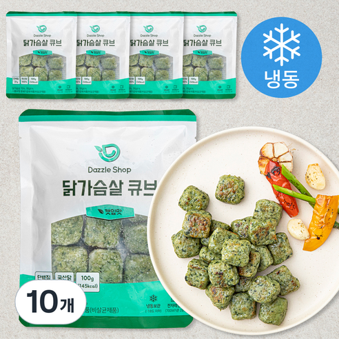 다즐샵 닭가슴살 큐브 깻잎맛 (냉동), 100g, 1개입, 10개