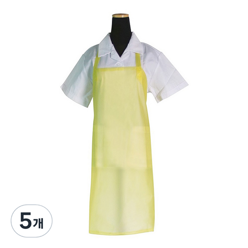 에이앤지 우레탄 H형 앞치마 소, 반투명 노랑, 5개
