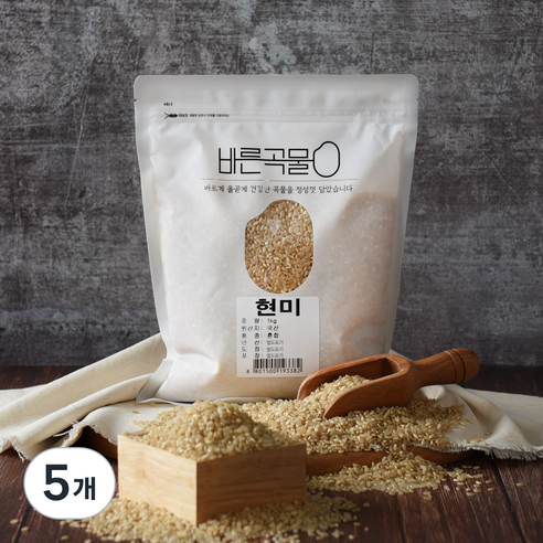 바른곡물 국산 현미, 1kg, 5개
