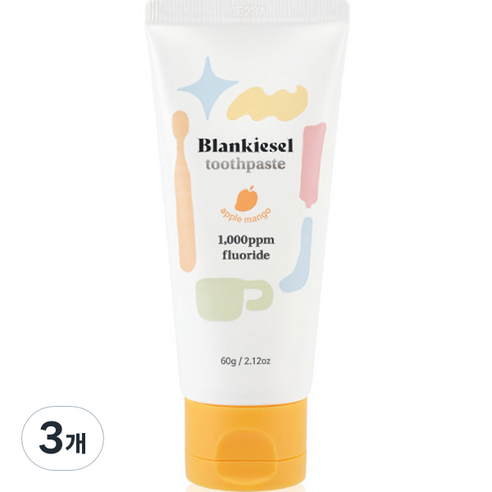 블랑키즐 유아용 치약 애플망고향, 60g, 3개