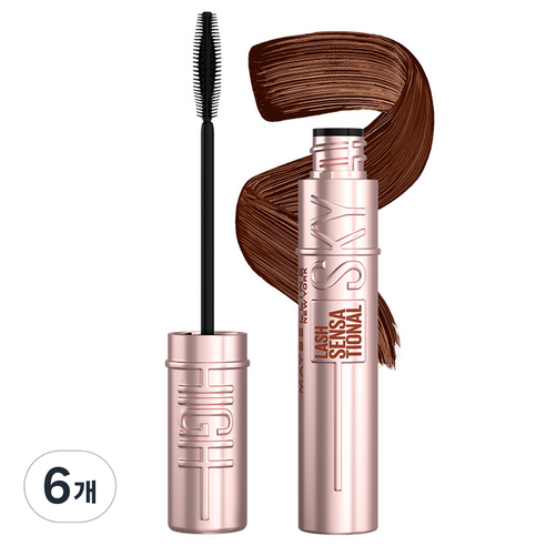 메이블린 스카이 하이 마스카라 8.6ml, 쿨 브라운, 6개