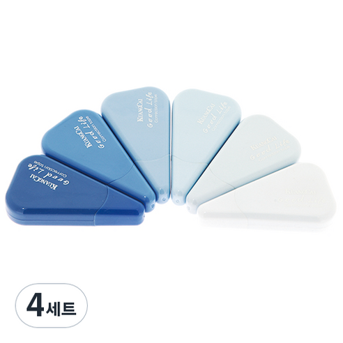 KUANGCAI 그라데이션 삼각 수정테이프 6종 세트, 베이비블루, 4세트