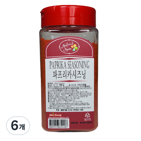내츄럴스파이스 파프리카 씨즈닝, 230g, 6개