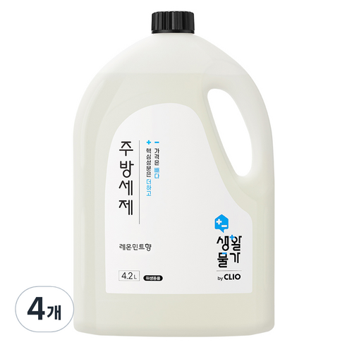 크리오 생활물가 주방세제 레몬민트향, 4.2L, 4개