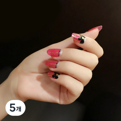 이코 네일스티커 QB348, 제리스리본, 5개