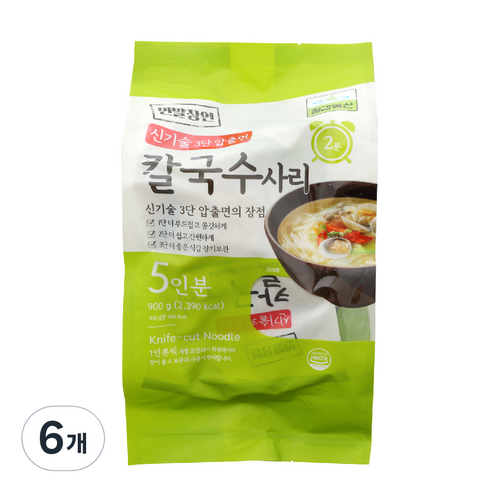 칠갑농산 칼국수사리, 6개, 900g