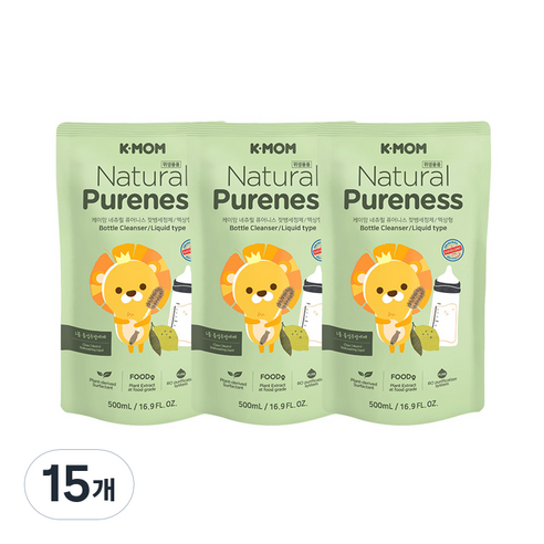 케이맘 퓨어니스 젖병세정제 액상형 리필, 500ml, 15개