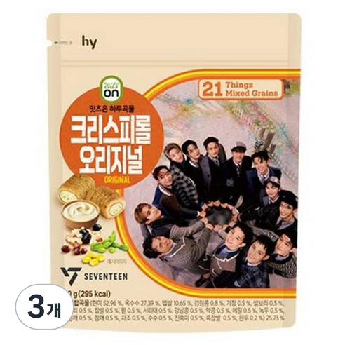 eatson 하루곡물 크리스피롤 오리지널 과자, 50g, 3개
