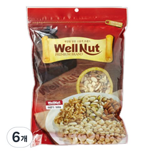 웰넛 자연두레 아몬드 슬라이스, 200g, 6개
