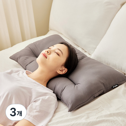 리브맘 코튼 경추베개, 그레이, 3개