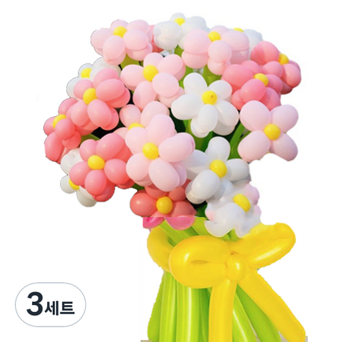 타이탄 잔치 생일 파티 이벤트 풍선 꽃다발 플라워 + 펌프 세트, 4(풍선), 랜덤발송(펌프), 3세트