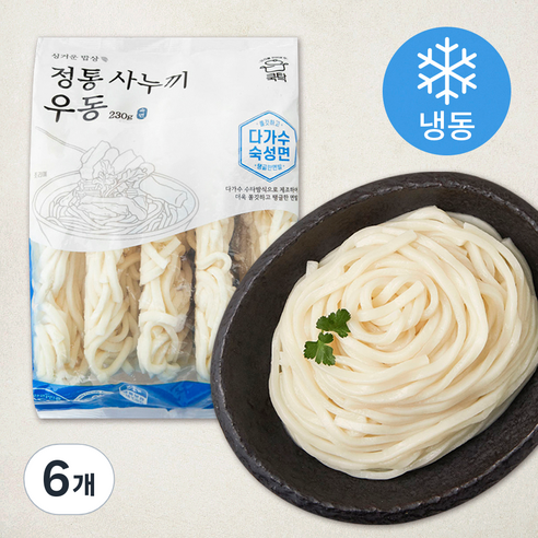쿡탁 정통 사누끼 우동면 5입 (냉동), 1.15kg, 6개