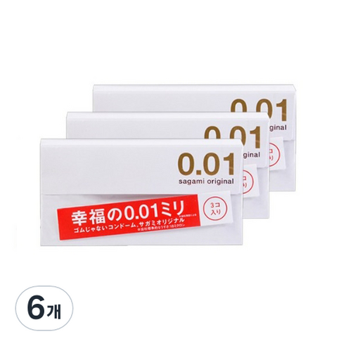 사가미오리지널 콘돔 0.01mm, 3개입, 6개