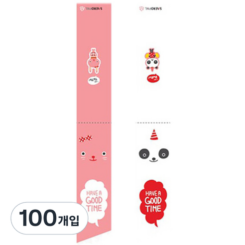 이홈베이킹 젓가락봉투 캐릭터2종, 100개, 혼합색상