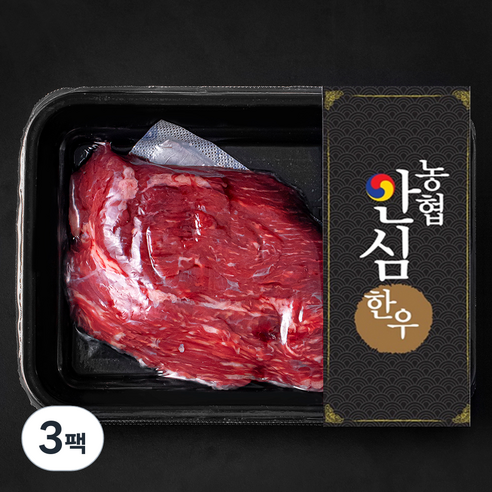 농협안심한우 양지 덩어리 1등급 국거리 수육 장조림용 (냉장), 300g, 3팩