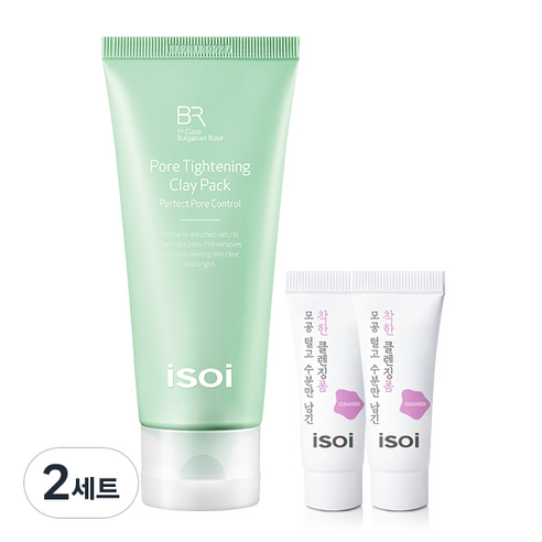아이소이 불가리안 로즈 포어 타이트닝 클레이 팩 100ml + 수분폼7ml x 2p, 2세트