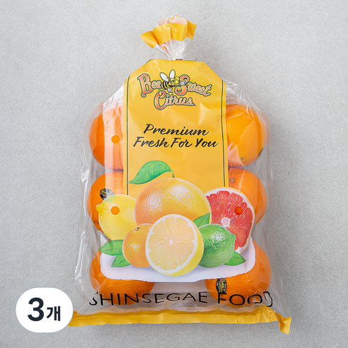 신세계푸드 고당도 네이블 오렌지 중대과, 2.1kg(9~12입), 3개