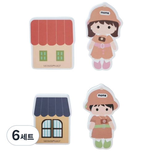 맘스보드 mono 자석 보드 지우개 4종 세트, 혼합색상, 6세트