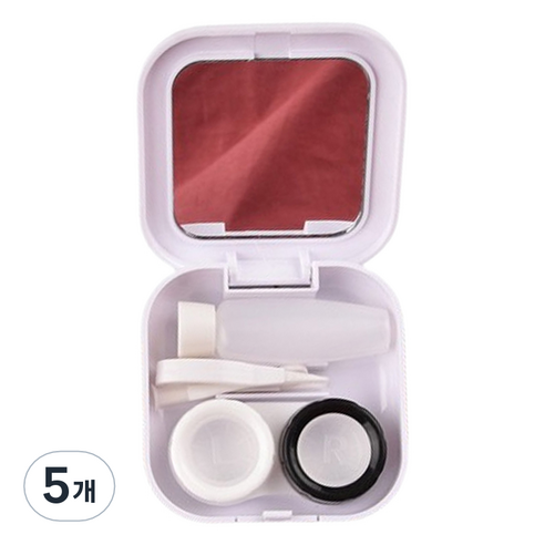 헬씨닷 깔끔 사각 칼라 렌즈통, 화이트, 5개