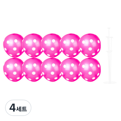 파티쇼 풍선꽂이장식세트 70cm, 도트푸치샤, 4세트