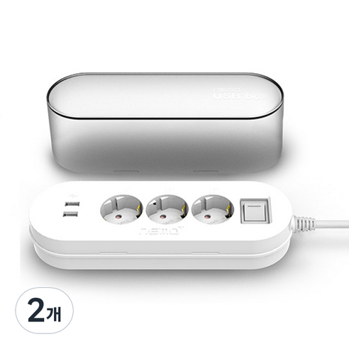 네모탭 네모플러스박스 멀티탭 3구 SY-NA3 USB, 3m, 2개