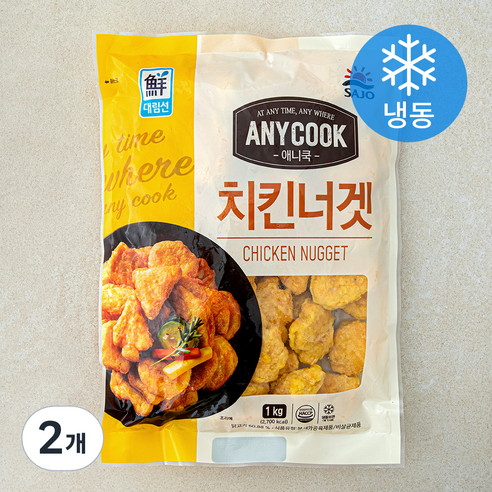 대림선 애니쿡 치킨너겟 (냉동), 1kg, 2개