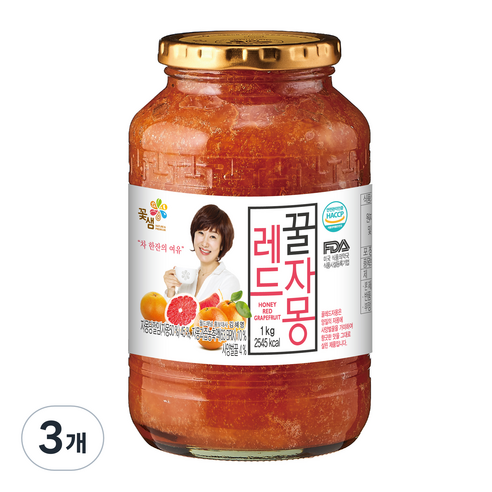 꽃샘식품 꿀레드자몽차, 1kg, 1개입, 3개