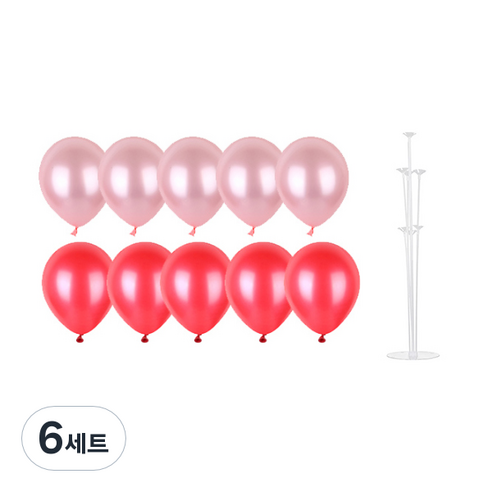 파티쇼 풍선꽂이장식세트 70cm, 핑크파티, 6세트