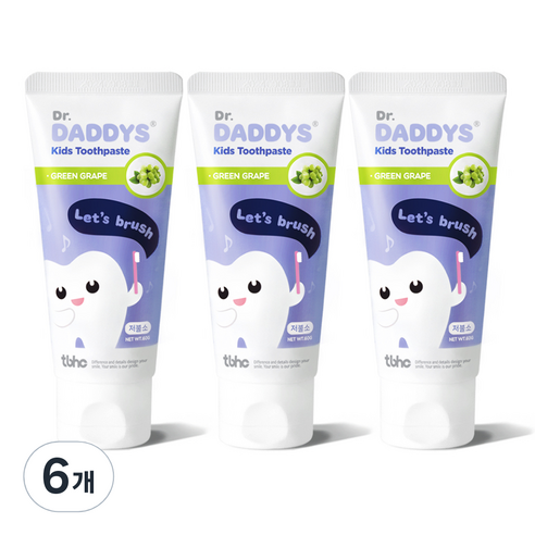 닥터데디스 아동용 저불소 치약, 60g, 6개