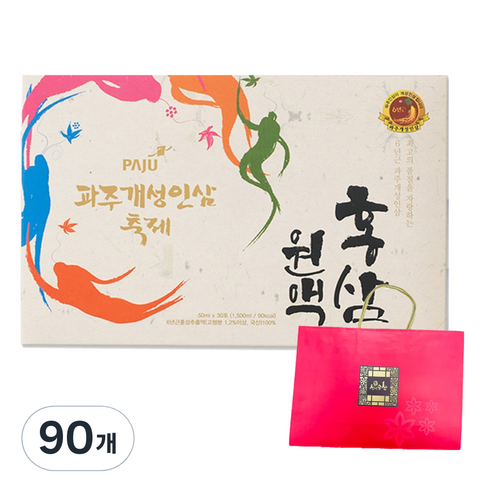 김포파주인삼농협 6년근 100% 축제홍삼원액, 90개, 50ml
