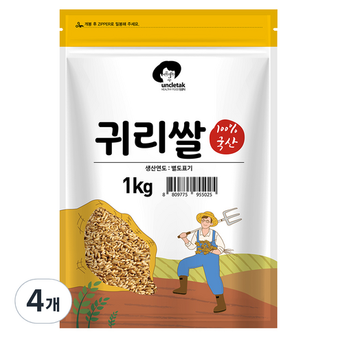 엉클탁 국내산 귀리쌀, 1kg, 4개