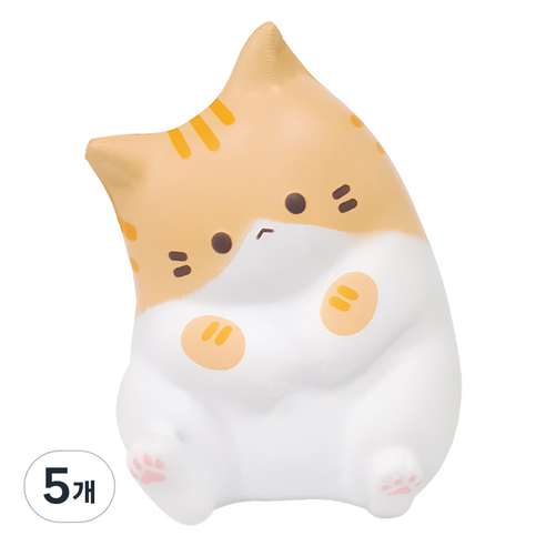 아가플러스 폭신 마시멜로우 냥이 스퀴시 치즈, 5개