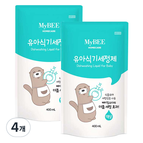 마이비 유아 식기 세정제 액상형 리필, 400ml, 4개