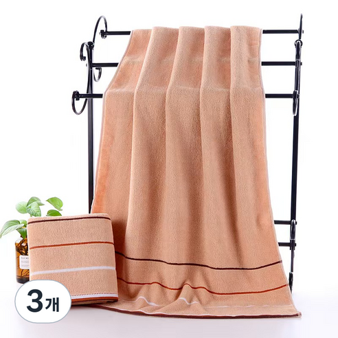 원이네 3단선 면 바스타월 350g 면사, 브라운, 3개