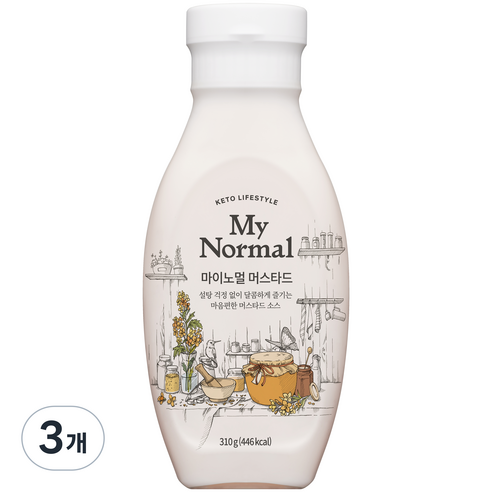 마이노멀 저당 머스타드 소스, 310g, 3개