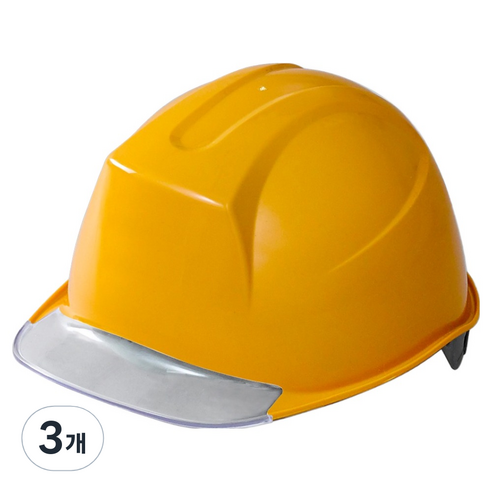 동명 건설현장 공사장 머리보호 신투구형 투명창 안전모 옐로우 DMS-M-3001(AM-841), 3개