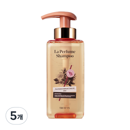 TS 라퍼퓸 샴푸 크러쉬 시트러스향, 400ml, 5개