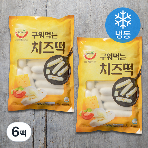 세미원 구워먹는치즈떡 (냉동), 600g, 6팩