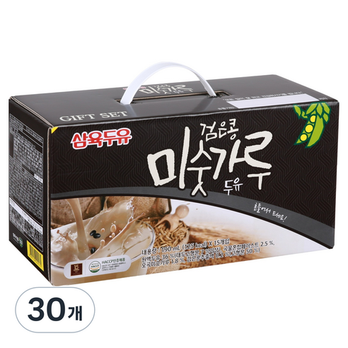삼육두유 검은콩 미숫가루 두유 파우치, 190ml, 30개