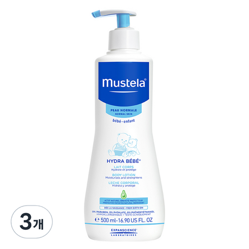 무스텔라 이드라 베베 바디로션, 500ml, 3개
