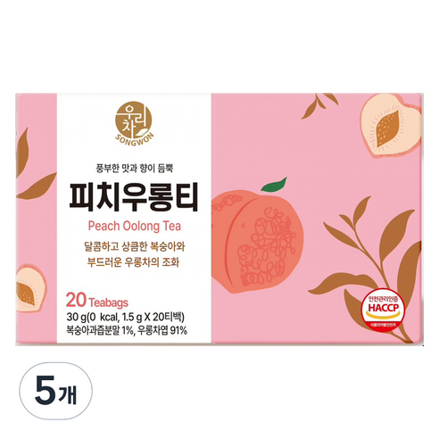 우리차 피치우롱티, 1.5g, 20개입, 5개