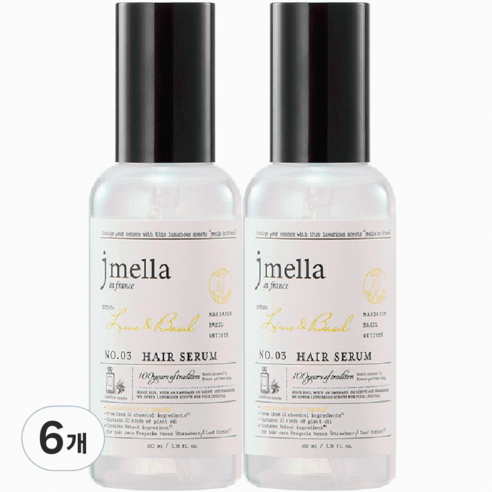 제이멜라 인 프랑스 라임 앤 바질 헤어 세럼, 100ml, 6개