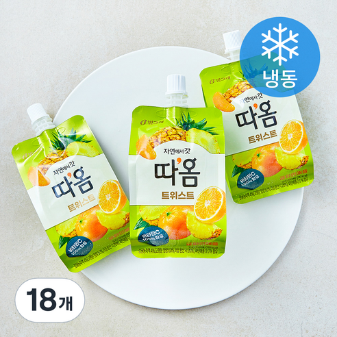 빙그레 따옴 트위스트 귤파인애플 (냉동), 18개, 1개입, 150ml