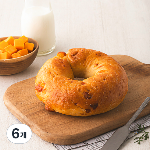 브로드카세 발효종 롤치즈 베이글, 120g, 1개입, 6개