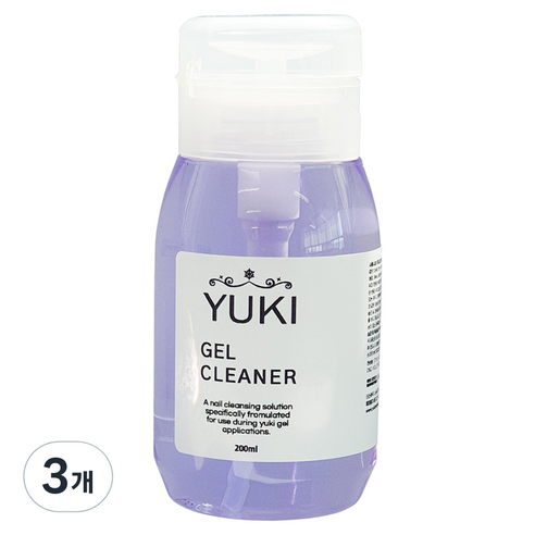 유키 대용량 펌프형 젤클리너, 200ml, 3개